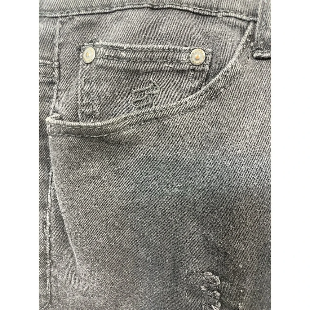 VTG Rocawear Y2K Men's Jeans 36/32 Tag 38/34 Distressed Stretch Denim Moto Knee